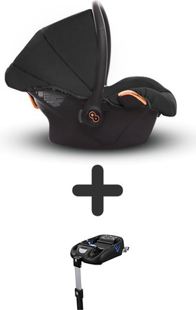 TPFLiving Babyschale Ultra Stoff Schwarz Roségold mit Isofix