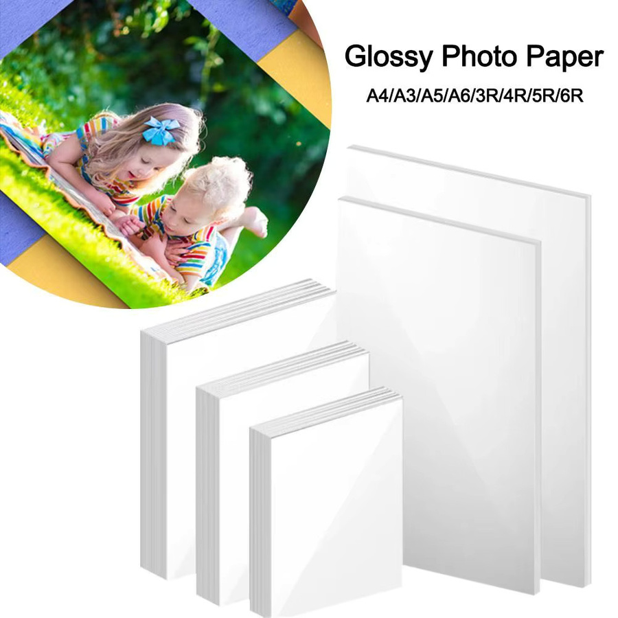 JESJELIU Hochglanz Fotopapier Weiß, 100/20 Blatt, schnell trocknendes Tintenstrahldruck-Fotopapier für Canon Epson HP Farbtintenstrahldrucker - Bild 2