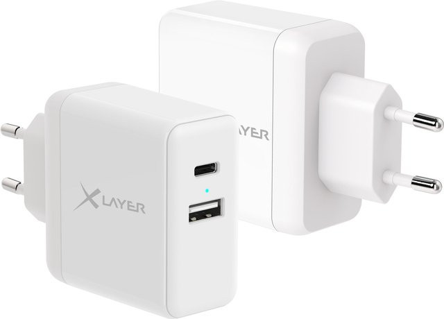 XLayer USB Netzteil mit QC3.0 und 5V/2.4A in Weiß - Bild 1