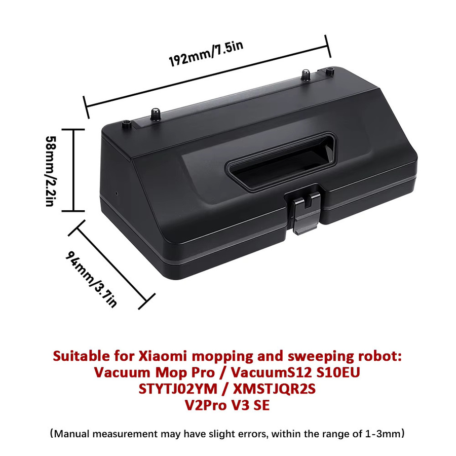 WINDNINJA 2-in-1 Wassertank und Staubbehälter in Schwarz für Xiaomi Mijia Mop Pro STYTJ02YM, 3C, B106CN, S10, S10 EU und VIOMI V2, V2 Pro, V3 Staubsauger-Ersatzteil - Bild 5