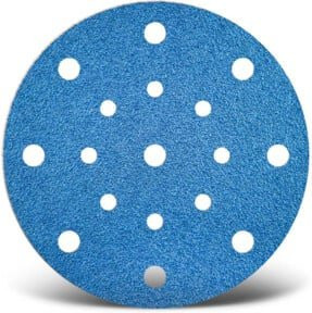 Menzer Klett-Schleifscheiben für Exzenterschleifer, Durchmesser: 150 mm, Körnung: K120, 17-Loch, Farbe: Blau, 25er Packung - Bild 1