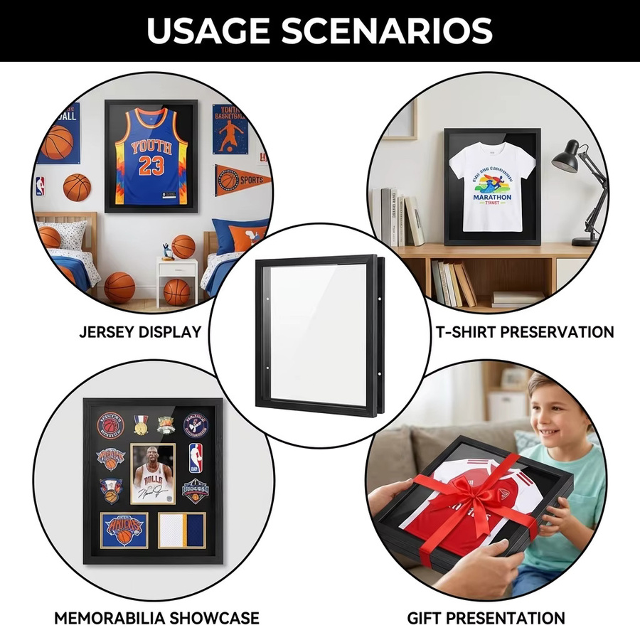 Magnetischer Flip-Displayrahmen von ACRDDK für Fußball- und Basketball-Trikots, Schwarz, B/H: 33,0 x 33,0 cm - Bild 2