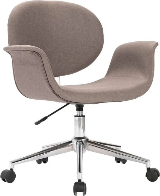 vidaXL Esszimmerstuhl drehbar in Taupe und Beige aus Stoff mit Rollen, modern gestaltet, B/T/H: 62,0 x 67,0 x 110,0 cm - Bild 1