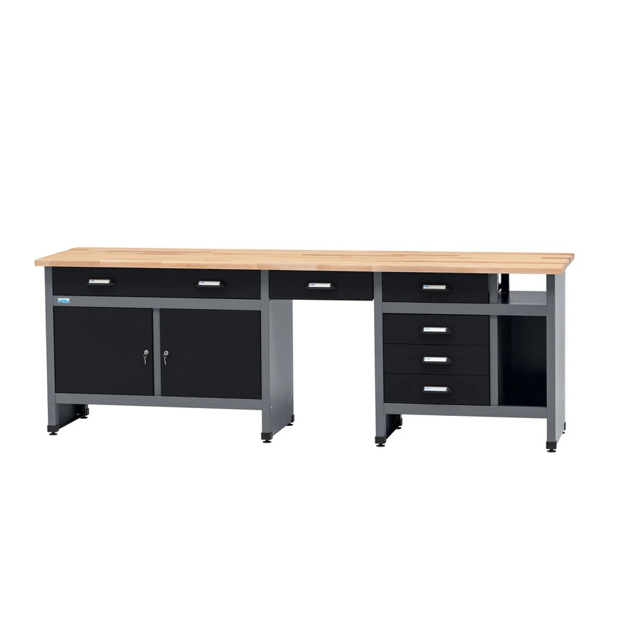 Küpper Werkbank mit 6 Schubladen und 2 Türen, Schwarz-Grau, H: 84 cm, B: 240 cm, T: 60 cm - Bild 2
