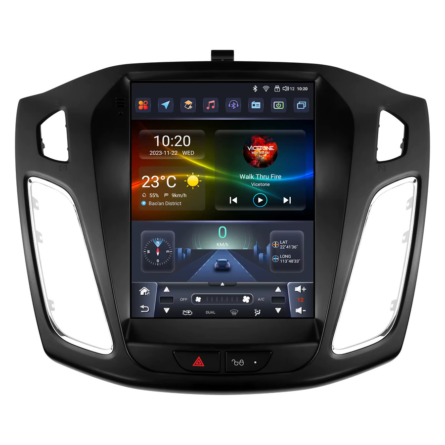 Hizpo Tesla-Style Android Autoradio für Ford Focus 3 Mk 3 (2011-2019) mit 9,7 Zoll Display, Wireless CarPlay, Android Auto, GPS und 4G in Schwarz - Bild 6