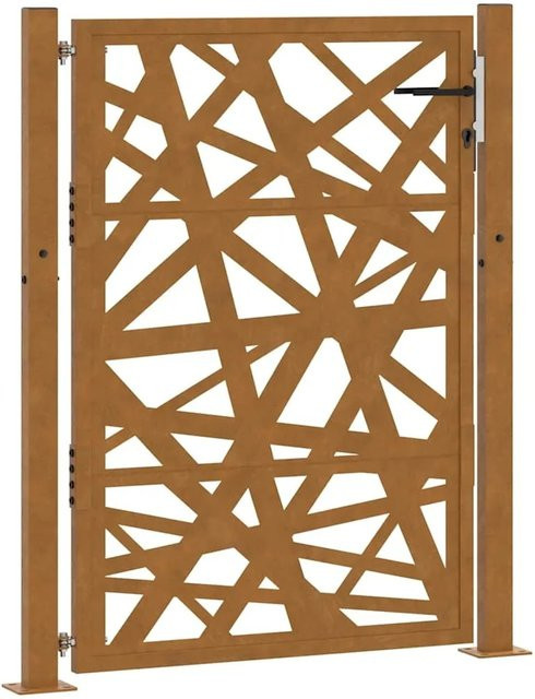 vidaXL Gartentor aus Cortenstahl in Braun, B: 110 cm, H: 130 cm - Bild 1