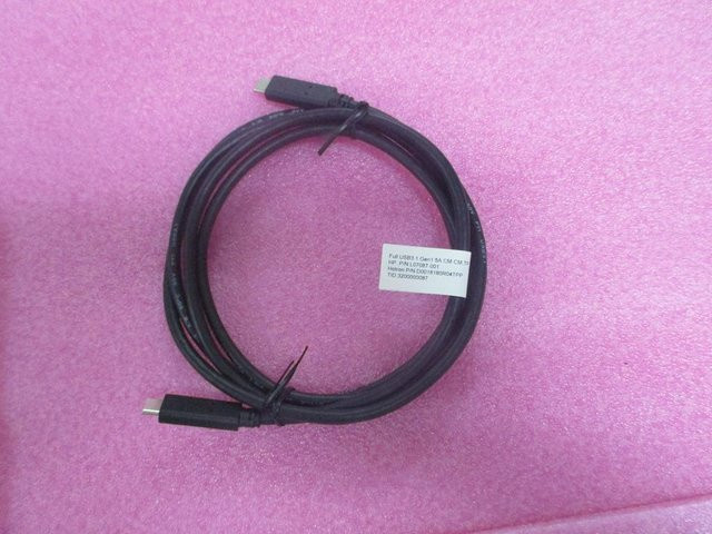 HP USB-C auf USB-C Kabel USB 3.1 Gen 1 5A in Schwarz, Länge: 1,8 m - Bild 1