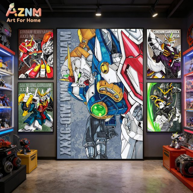 Kayou Wing Gundam Anime Leinwanddruck Mecha Roboter Wandkunst in Multicolour - Bild 1