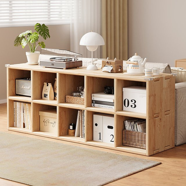 MOYU Bücherregal aus massivem Kiefernholz in Braun, offenes Regal mit Zapfen- und Dübelverbindung für Home-Office und Arbeitszimmer, B/T/H: 60 x 30 x 30 cm - Bild 1