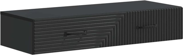 vidaXL Wandmontierter Beistelltisch in Schwarz, Modernes Design für Wohnzimmer oder Flur, B/T/H: 87,5 x 34,5 x 17 cm - Bild 1