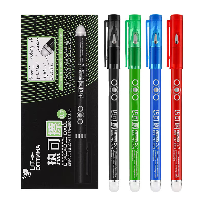 Set mit 5 thermisch löschbaren Stiften mit Rundspitze und 0,7 mm Stiftstärke in Schwarz, Blau, Rot und Grün - Bild 6