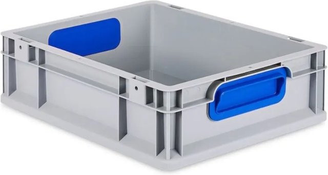 PROREGAL Eurobox Nextgen Color Transportbox mit Griffen und glattem Boden, Blau, H x B x T: 12 x 30 x 40 cm, 11 Liter - Bild 1