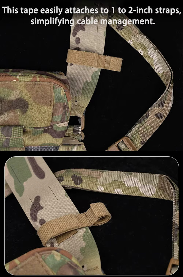 VULPO Taktisches Kabel Management Kit für Helm und Molle zur Organisation von Elektronik-Kommunikationskabeln in Schwarz - Bild 3