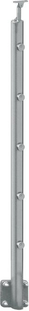 Kordo Zusätzlicher Endpfosten aus Aluminium mit seitlicher Befestigung in Grau Opalu - Bild 1