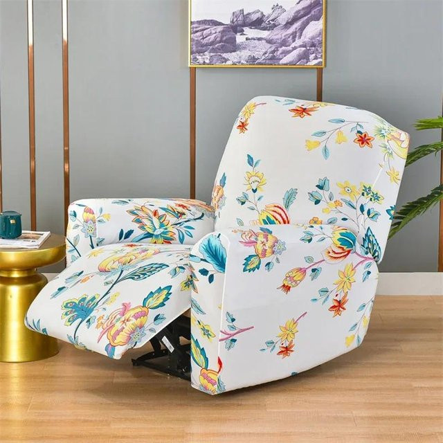 Elastischer Sesselbezug für 1-Sitzer Relaxsofas in Weiß mit Stretch-Material und rutschfester Oberfläche - Bild 1