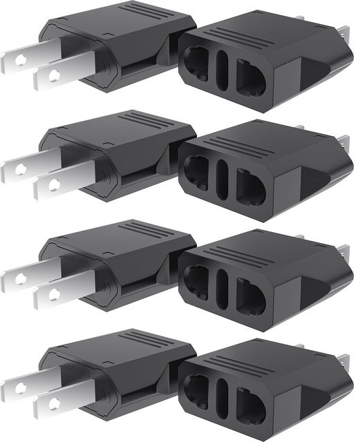 HITRENDS Reise-Stromadapter von Europäischem auf Amerikanischen Standard, Tragbarer Weitspannungsadapter 125V-250V - Bild 1