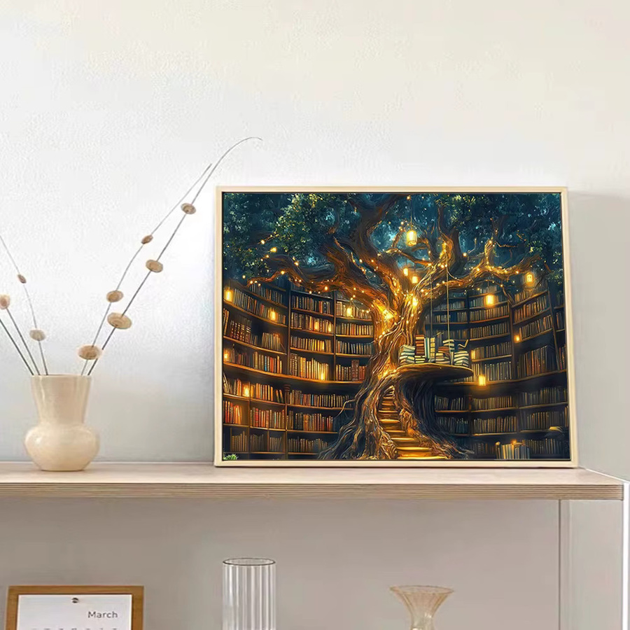 Evershine Kreuzstich Bastelset Landschaft mit Baum, unbedruckt, 11 CT, Multicolor, Breite: 40 cm, Höhe: 30 cm - Bild 3
