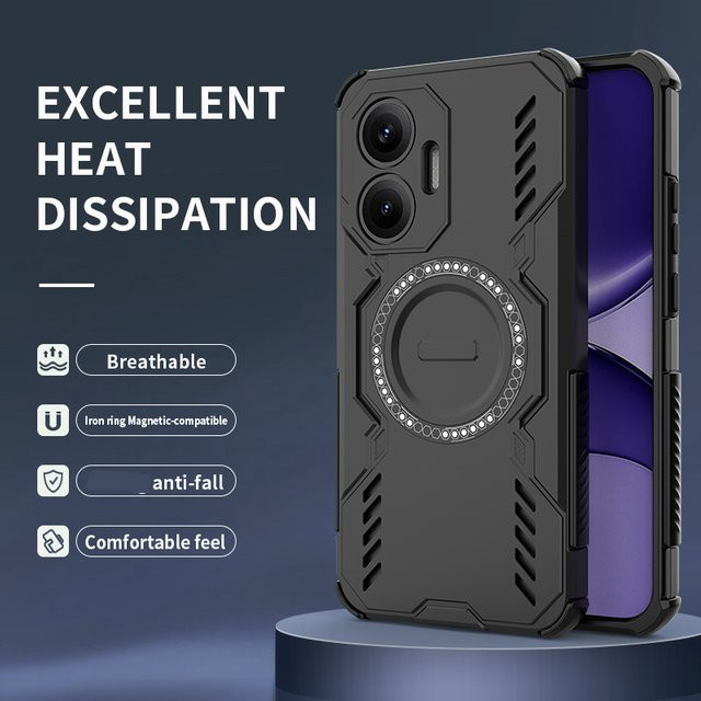 Armor Magnetische Handyhülle für Xiaomi Poco X8 Pro Max X8 X7 Pro in Schwarz mit Wärmeableitung und MagSafe Unterstützung - Bild 1
