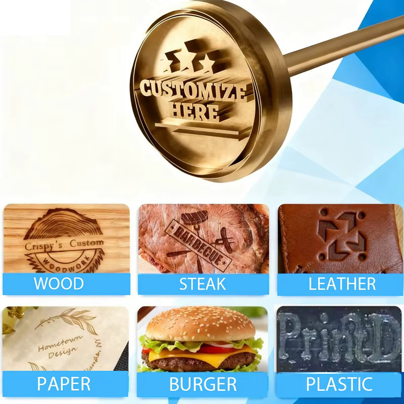 Personalisierter Branding-Eisen Stempel mit individuellem Logo für Holz, Leder und Lebensmittel wie Brot oder Fleisch - Bild 2