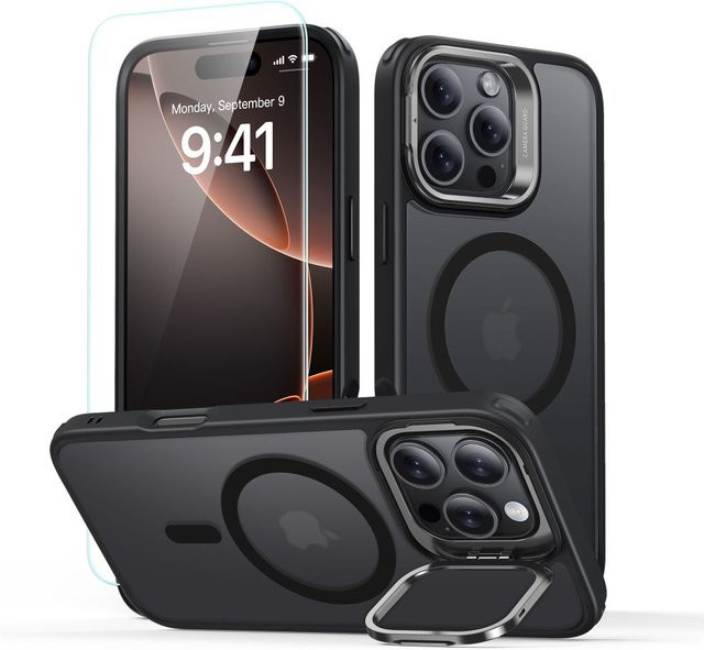 ESR MagSafe Hülle für Apple iPhone 16 Pro Max Classic Hybrid mit Kickstand und Displayschutz, Schwarz - Bild 1