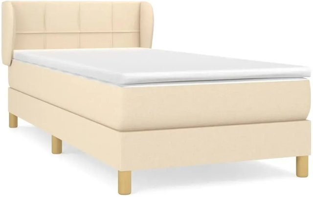 vidaXL Boxspringbett mit Matratze Hybrid-Design in Creme, B/T/H: 80 x 200 cm - Bild 1