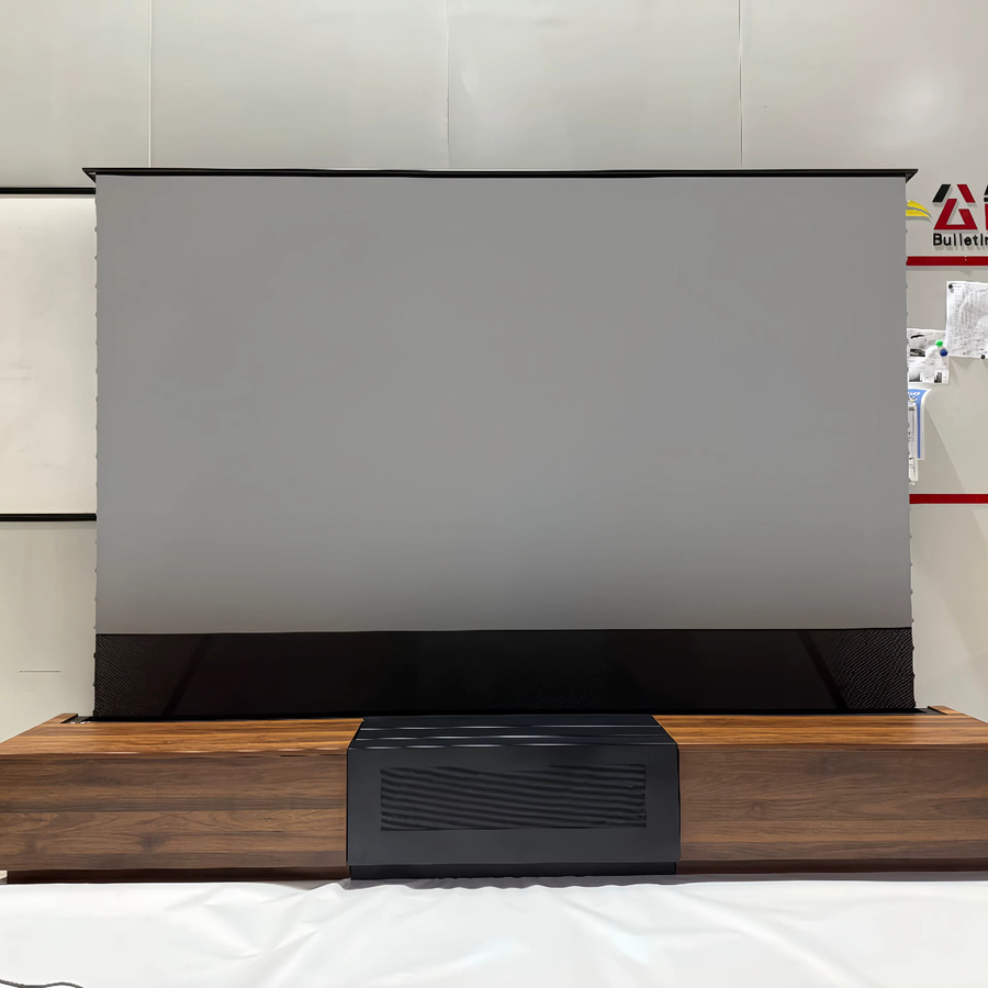 Mivision Motorisierter Laser-TV-Schrank mit ALR Bodenaufsteigendem Bildschirm für Ultra-Kurzdistanz-Projektor 130-Zoll Laserschrank - Bild 1