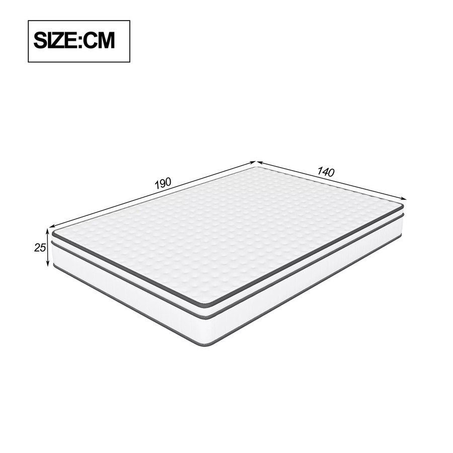 Anajqaqia Taschenfederkernmatratze mit atmungsaktivem Schaumstoff, Weiß, B/T: 140 x 190 cm, Höhe: 25 cm - Bild 2