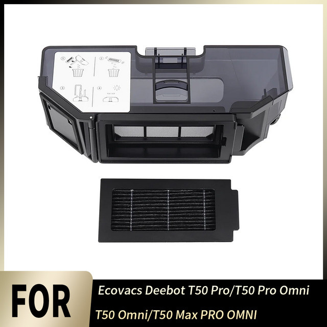 Ecovacs Versiegelte Staubbox in Schwarz für Deebot T50 Pro T50 Pro Omni T50 Omni T50 Max PRO OMNI Roboterstaubsauger Auslaufsicherer Staubbehälter - Bild 1