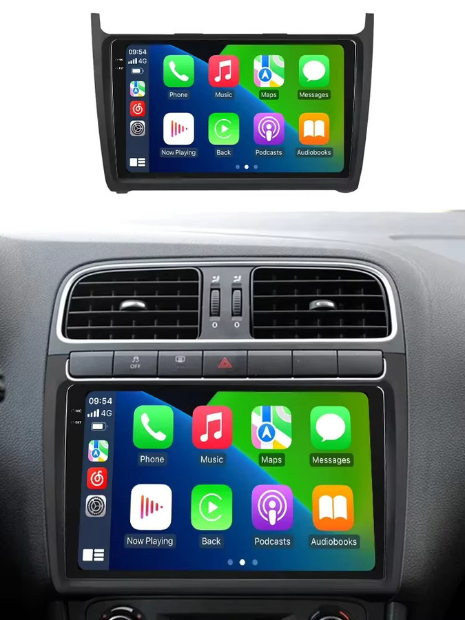 NAVIFANS Multimedia Autoradio mit 9 Zoll Bildschirm für VW Polo Golf Passat, Wireless CarPlay und Android Auto, Bluetooth und GPS, Schwarz - Bild 4