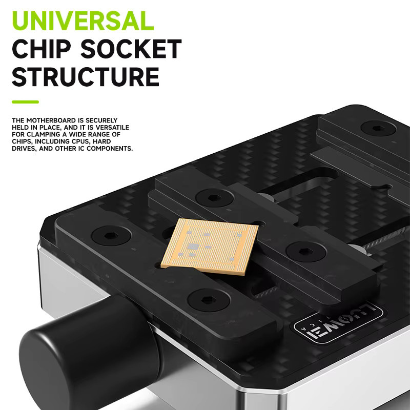 Luowei LW-313 Universal-Chip-Vorrichtung für Handy- und Computer-Motherboards sowie ICs in Schwarz mit verstellbarer Klemmung für die Verwendung unter dem Mikroskop - Bild 5
