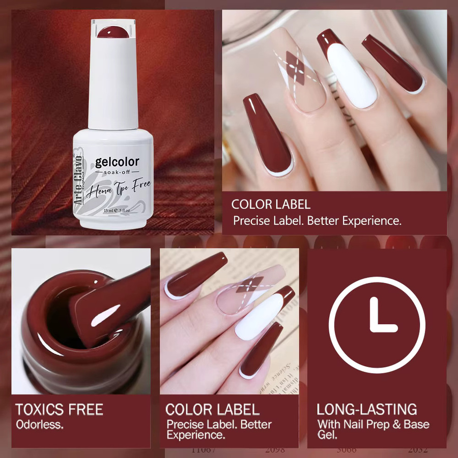 Arte Clavo Coffee Brown Series Gel-Nagellack, 15 ml, Glänzend - Bild 3