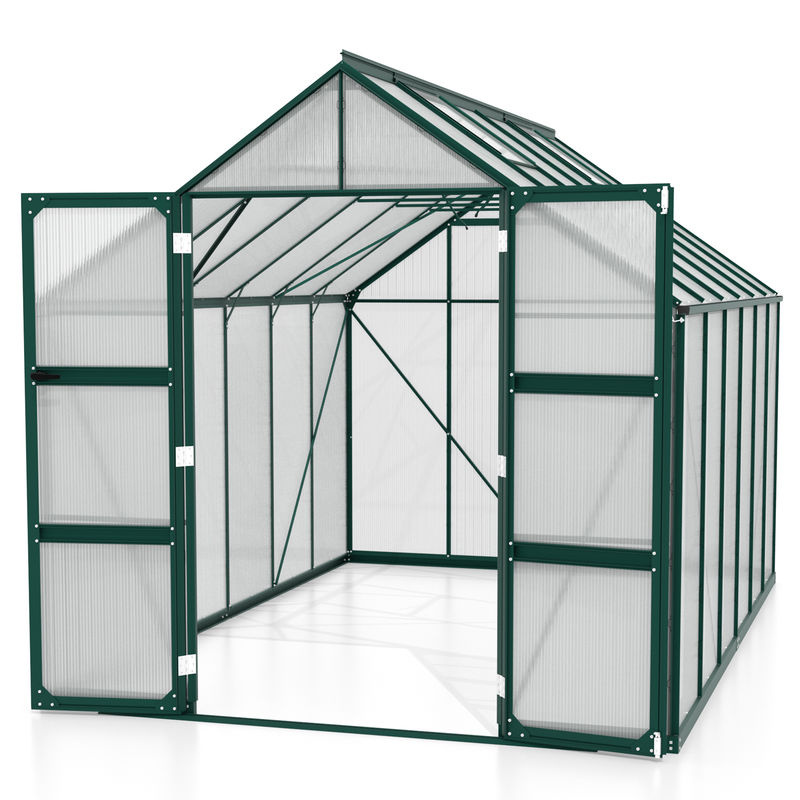 Vitavia Gewächshaus Domus 9900 in Smaragdgrün mit 9,9 m² Fläche und Polycarbonat-Verglasung - Bild 3