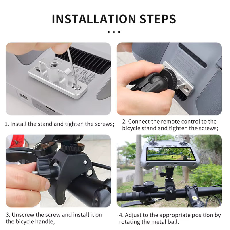 DJI Fahrrad-Clip-Halterung für DJI Mini 3, 4 Pro und Fernbedienungen RC & RC 2 - Bild 4