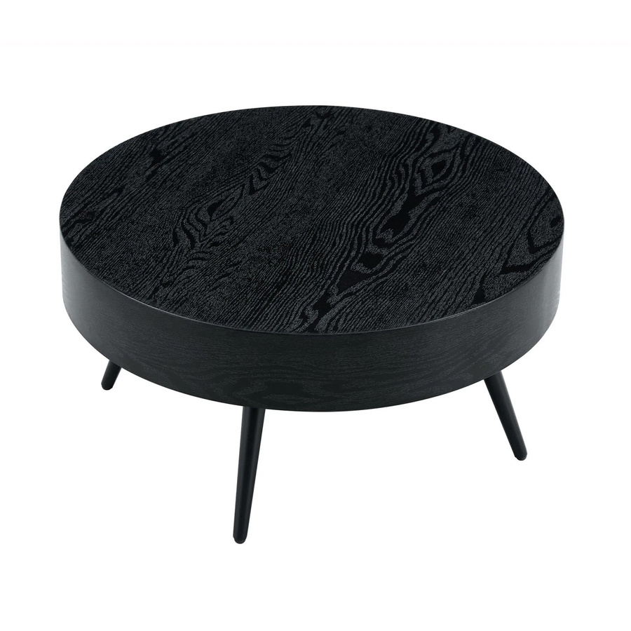 okwish Couchtisch in Rundem Design mit Metallbeinen, Schwarz, B/T/H: 70 x 70 x 35,5 cm - Bild 2