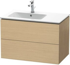 Duravit L-Cube Waschtischunterschrank in Beige Matt mit 2 Schubladen und Beckenanschluss links, B/T/H: 82 x 48,1 x 55 cm - Bild 1
