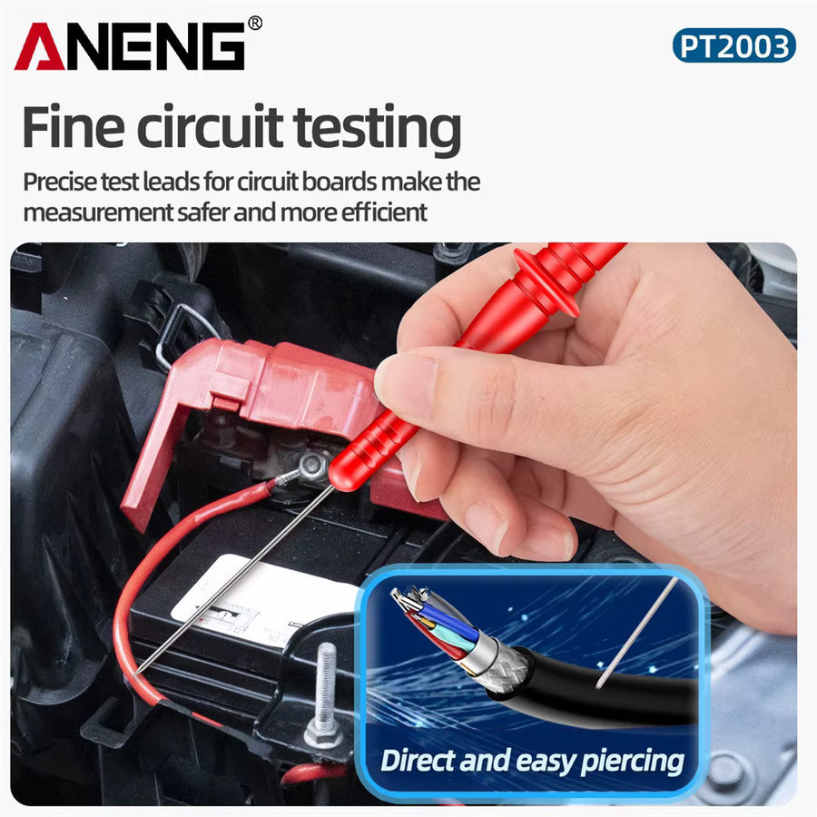 ANENG PT2003 Multimeter Messleitung mit Piercing Nadelspitzen für Automotive Tests, Sonden-Verlängerung Set, 3mm - Bild 2