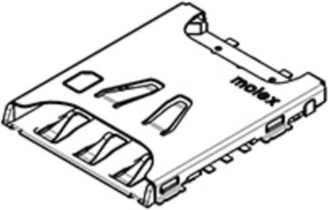 Molex SIM-Karten-Slot mit 6 Polen und 2,54 mm Rastermaß - Bild 1