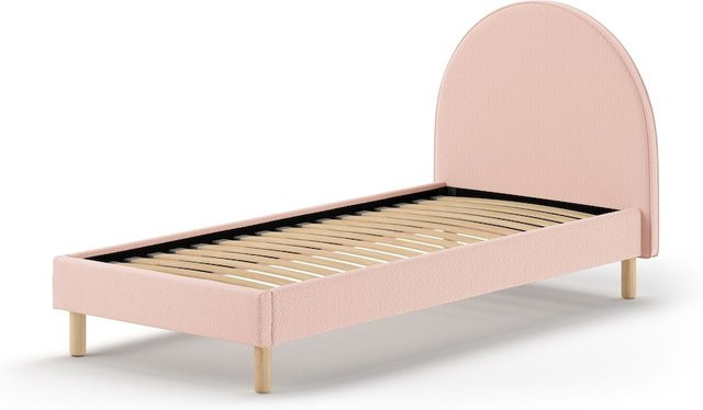 Vipack Polsterbett MOON in Pink mit Bouclé Stoff, B/T/H: 90 x 200 cm, inklusive Lattenrost - Bild 1