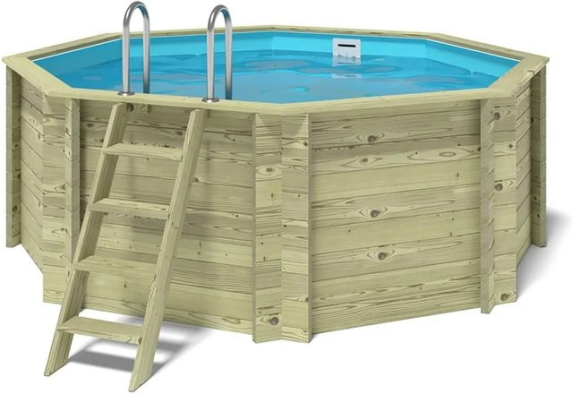 ALTANKA Holzpool Coral Octagon Freistehend in Grün, Blau oder Braun, B/T/H: 325 x 325 x 118 cm - Bild 1