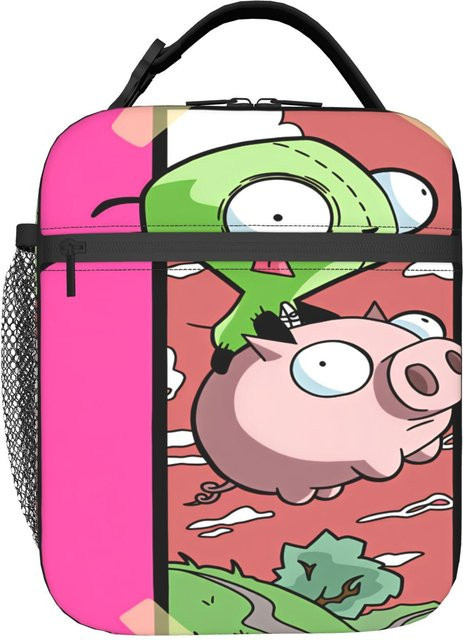 Thermische Picknick-Lunchbox von Fancy Style Studio mit niedlichem Invaders Zims Gir Aufdruck, mehrfarbig, inklusive Tragetasche aus Oxford-Gewebe - Bild 1