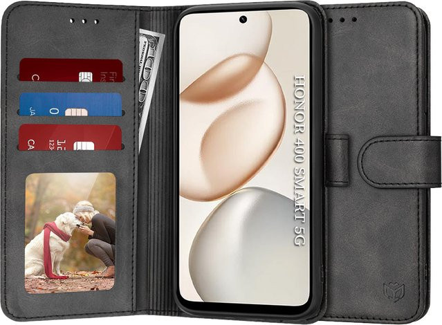 Techsuit Diary Book Schutzhülle für Honor 400 Smart 4G und Honor X7d 4G in Schwarz - Bild 1