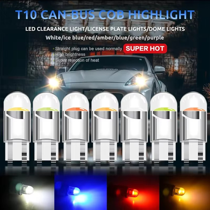10 Stück T10 W5W LED Kennzeichenbeleuchtung Canbus COB Keilbirnen Weiß 12V - Bild 2