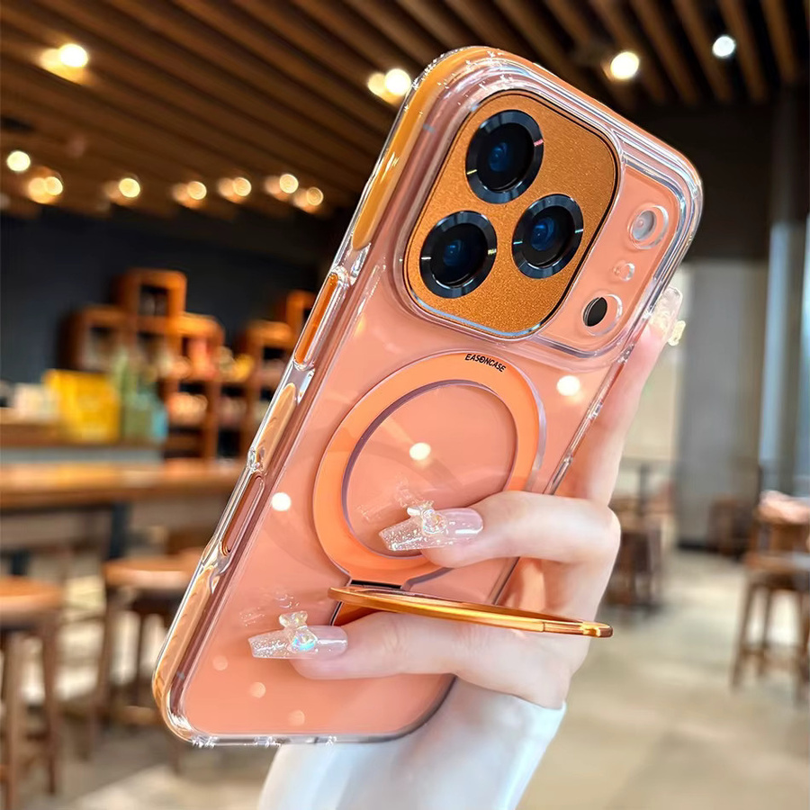 Loobival Transparente MagSafe Handyhülle für iPhone mit magnetischem Ständer und Linsenschutz aus klarem Acryl - Bild 2