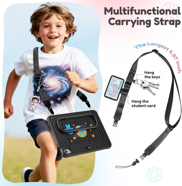 Schutzhülle mit Griff und Schultergurt für Apple iPad Pro, Air und Mini in Schwarz - Bild 1