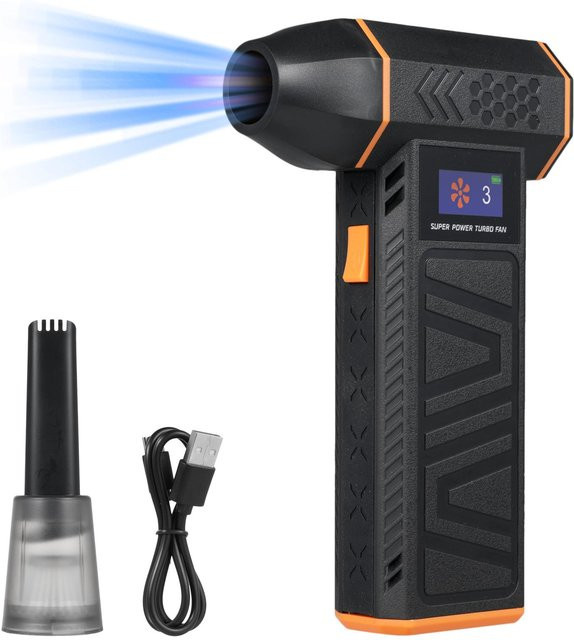 TOMTOP JMS Druckluftstaubentferner mit LCD-Display, 110000 U/min, 3-stufige Windgeschwindigkeit und 30W Schnellladung, Grau - Bild 1