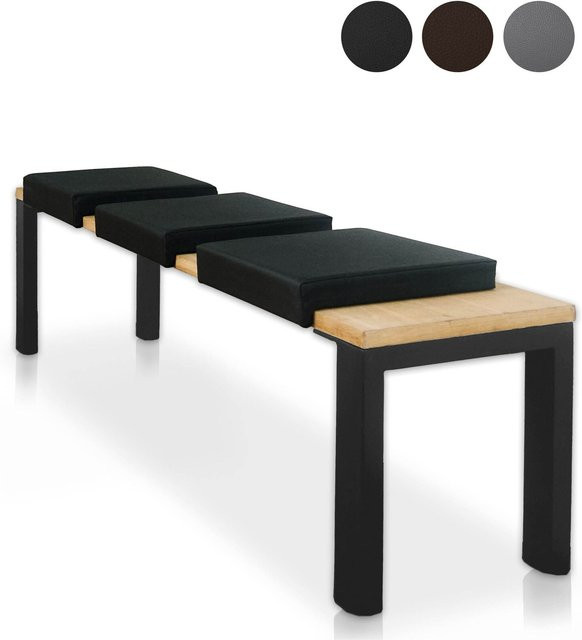 Lycce Bankauflage aus Kunstleder mit Klemmkissen und extra weicher Polsterung in Schwarz, Höhe: 6 cm - Bild 1