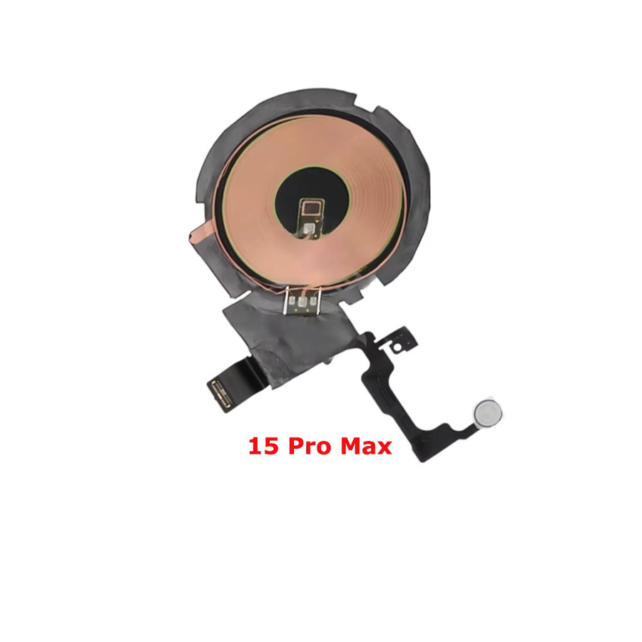 Sinbeda Kabelloses Lade-Spulen-Flexkabel Ersatzteil für iPhone 15 14 Plus 13 12 Pro Max mit WPC Pad Chip und Lautstärkeregler-Klebeband - Bild 2