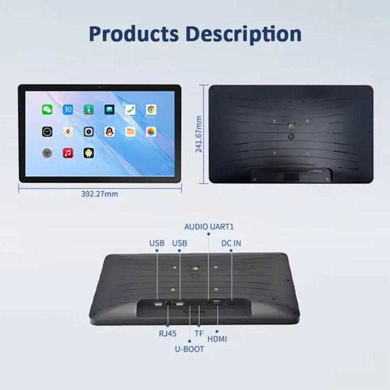 Wandmontiertes 10,1 Zoll Android 14 Kommerzielles Tablet mit kapazitivem Touchscreen und Ethernet/LAN in Schwarz - Bild 5