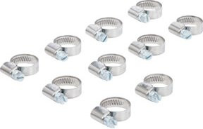 BGS Schlauchklemmen aus rostfreiem Edelstahl, Farbe: Silber, 10-teilig, B/T/H: 12 x 20 mm - Bild 1