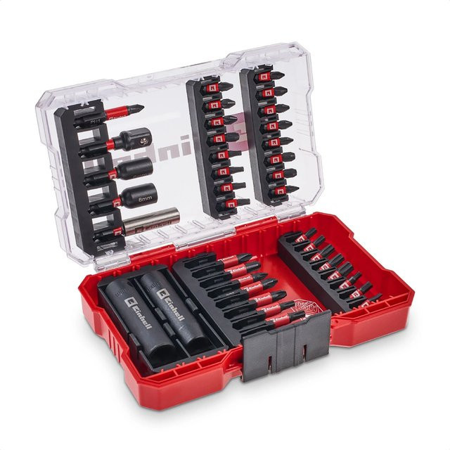 Einhell Impact-Bit- und Stecknuss-Set M-Case, 39-teilig, rot/transparent - Bild 2